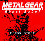 Metal Gear: Ghost Babel title screen for GameBoy Color